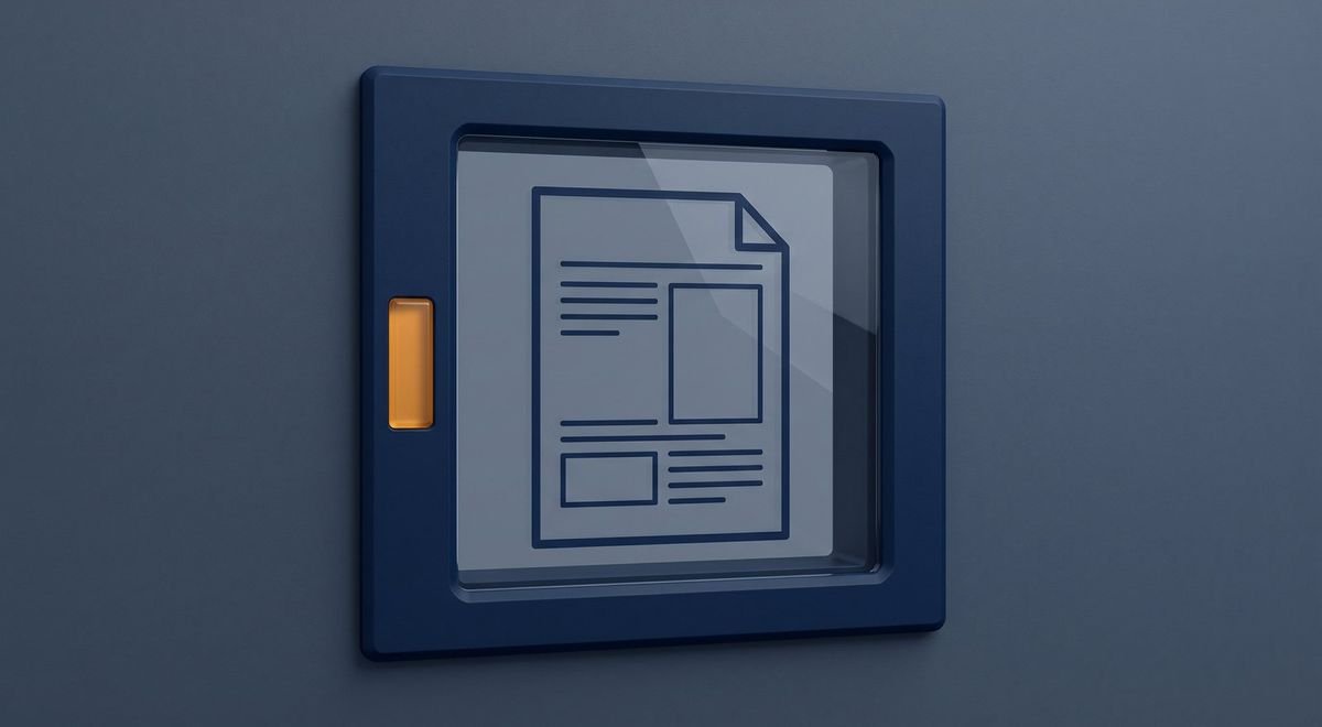 An inspection window revealing a page that is only an outline, structurally present but visually hollow.