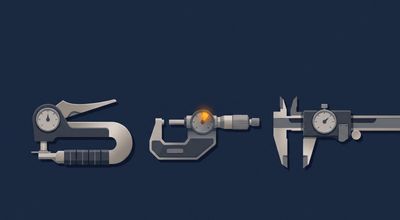 Three clean measurement instruments arranged in a row on a dark surface, precise and professional.