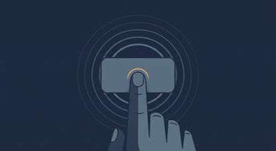 A finger pressing a button as slate ripples radiate outward while the button itself stays unlit and unresponsive.